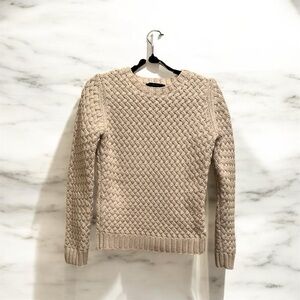 Express Textured Knit Sweater in Cream